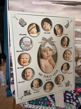 Silver "My First Year" 13-Photo Keepsake Baby Frame